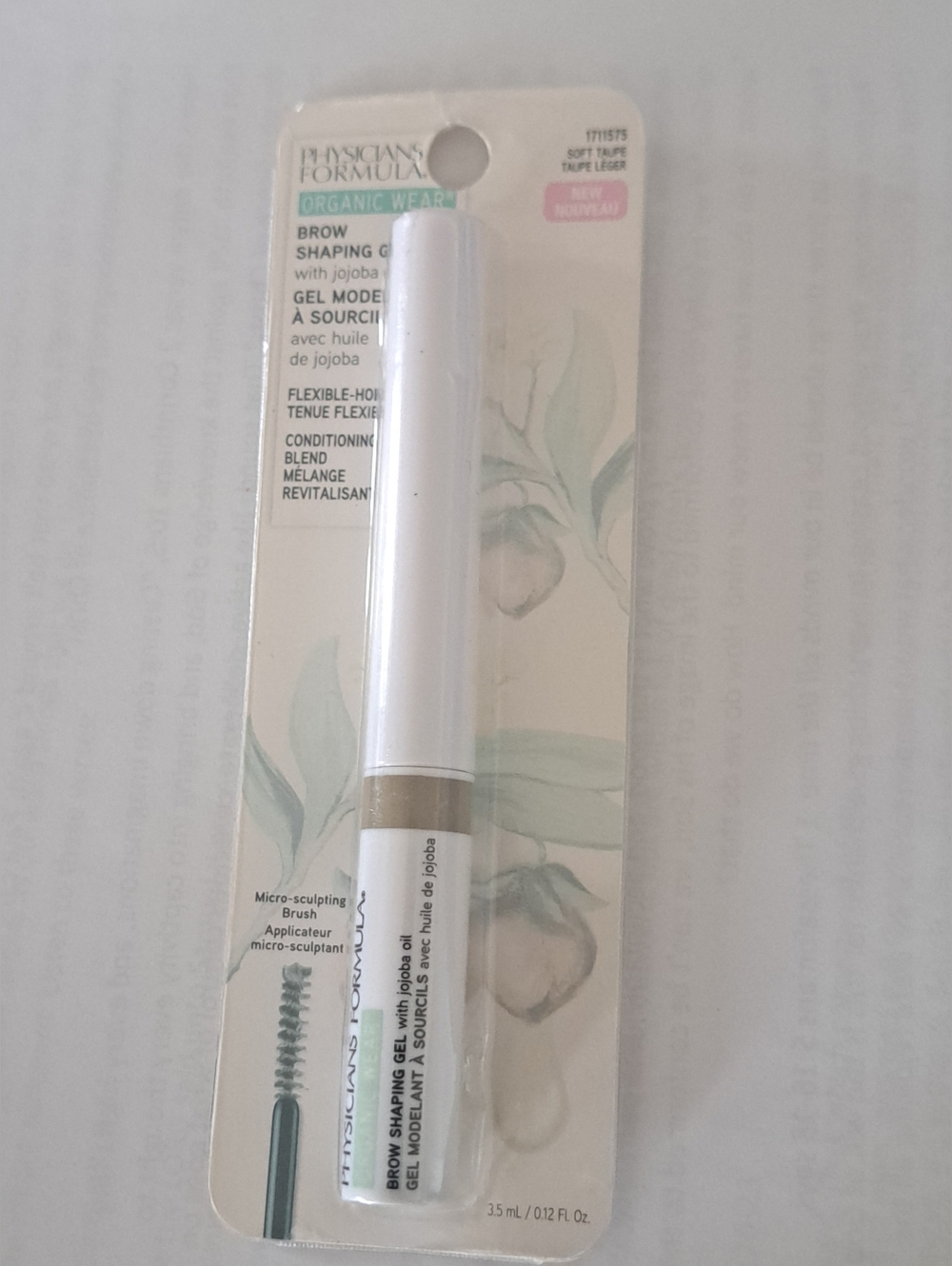 Physicians Formula Organic Wear Brow Shaping Gel Soft Taupe jojoba oil flexible